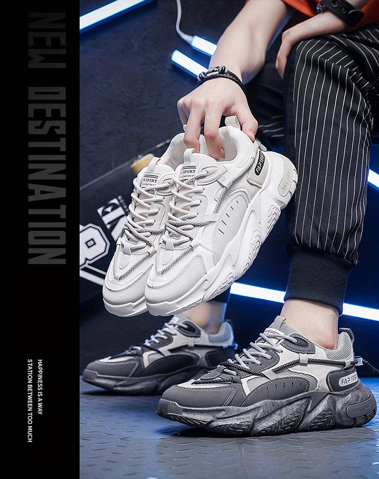 mens shock absorbing sneakers athletic shoes breathable lace ups details 0