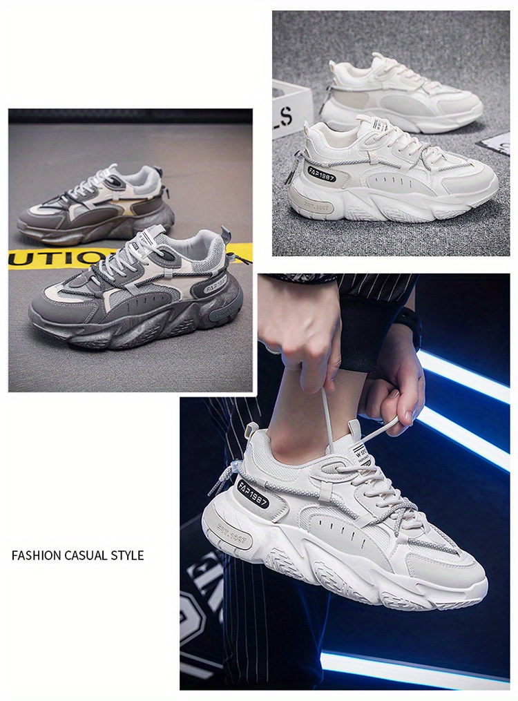 mens shock absorbing sneakers athletic shoes breathable lace ups details 1