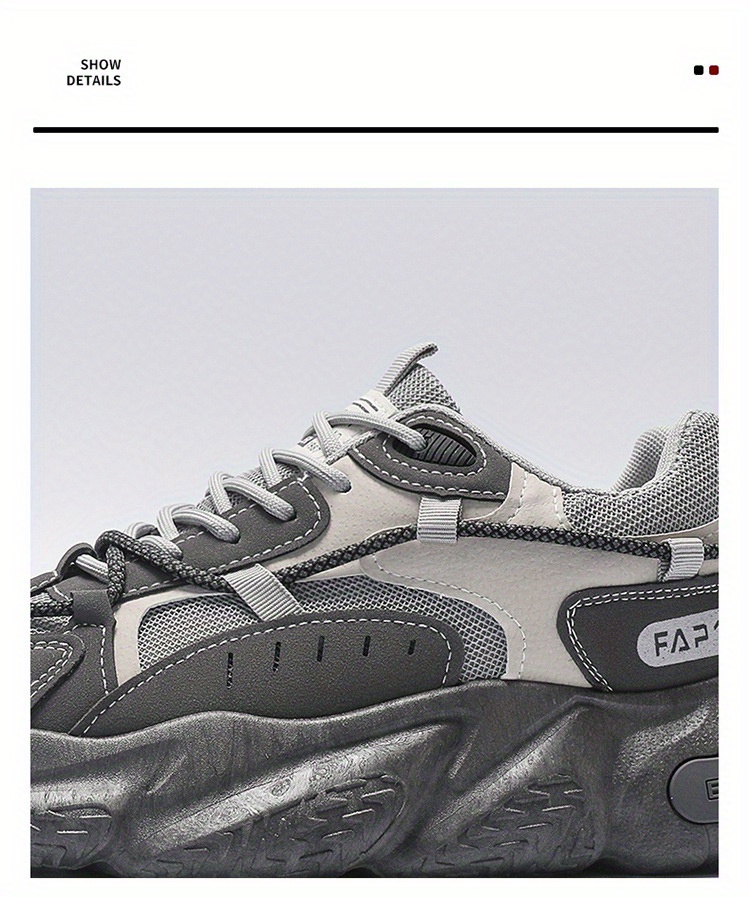 mens shock absorbing sneakers athletic shoes breathable lace ups details 2