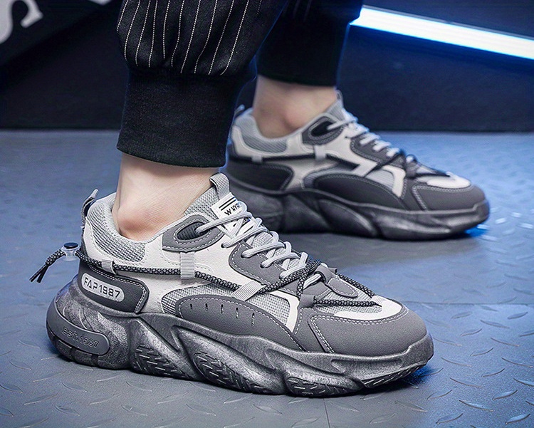 mens shock absorbing sneakers athletic shoes breathable lace ups details 5