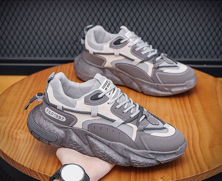 mens shock absorbing sneakers athletic shoes breathable lace ups details 6