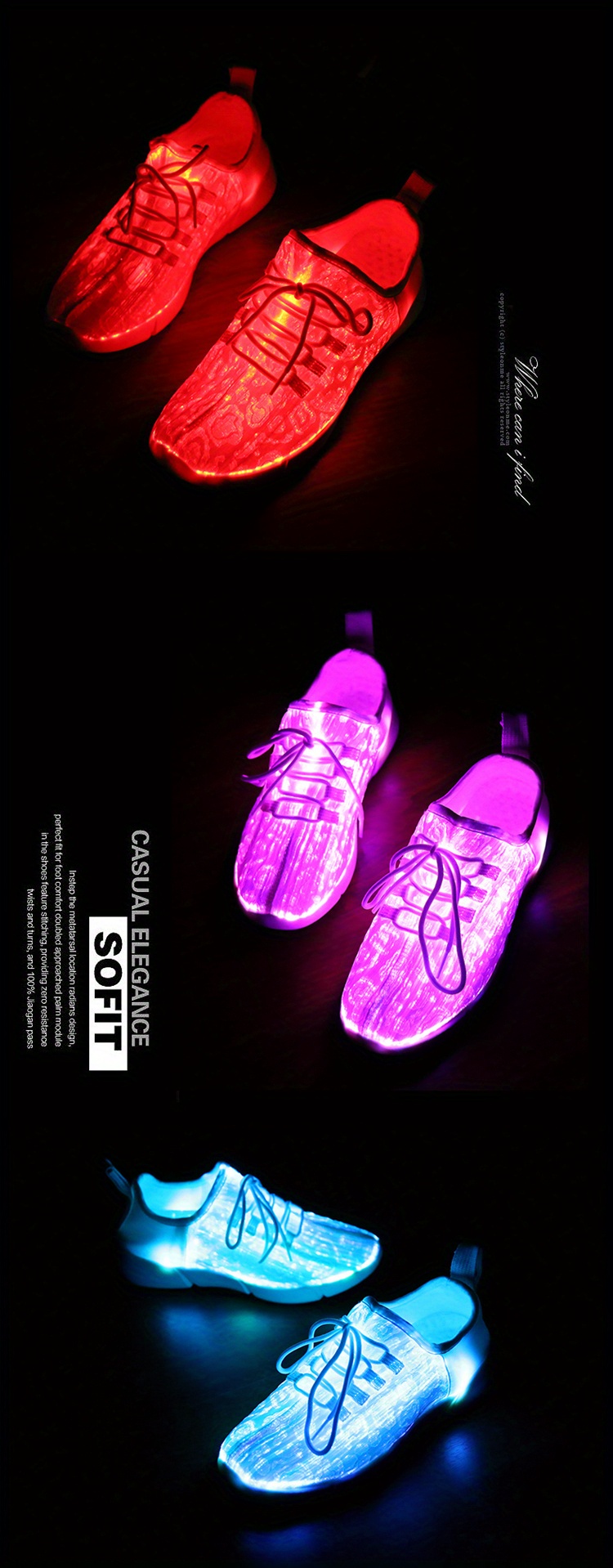 fiber optic shoes for party and casual shoes for men and women usb recharge glowing sneakers man light up shoes lightweight casual shoes details 1