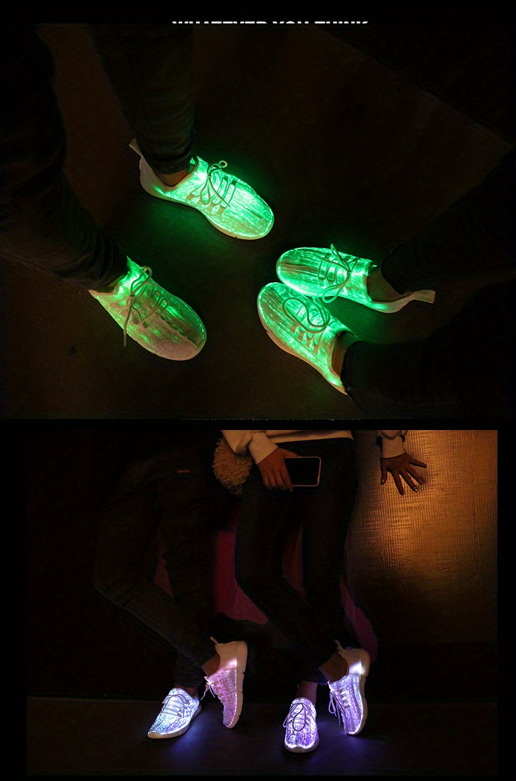 fiber optic shoes for party and casual shoes for men and women usb recharge glowing sneakers man light up shoes lightweight casual shoes details 5