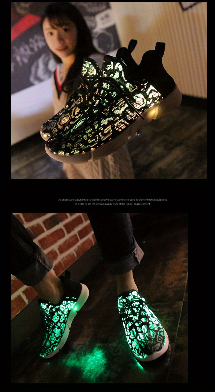 fiber optic shoes for party and casual shoes for men and women usb recharge glowing sneakers man light up shoes lightweight casual shoes details 9