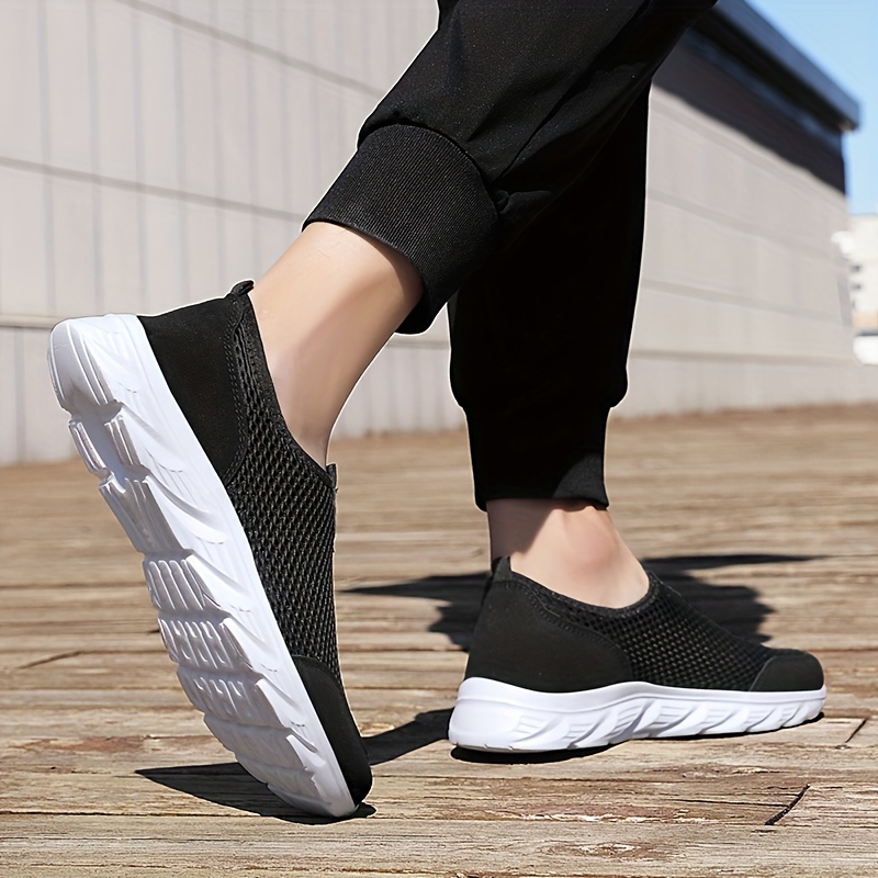 mens mesh slip on sneakers athletic shoes lightweight and breathable walking shoes details 0