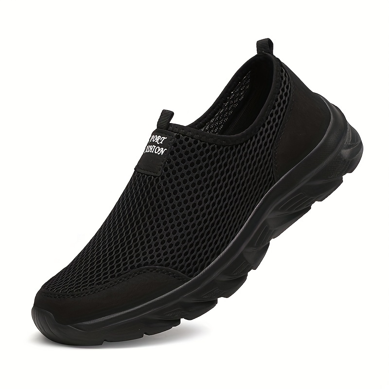 mens mesh slip on sneakers athletic shoes lightweight and breathable walking shoes details 3