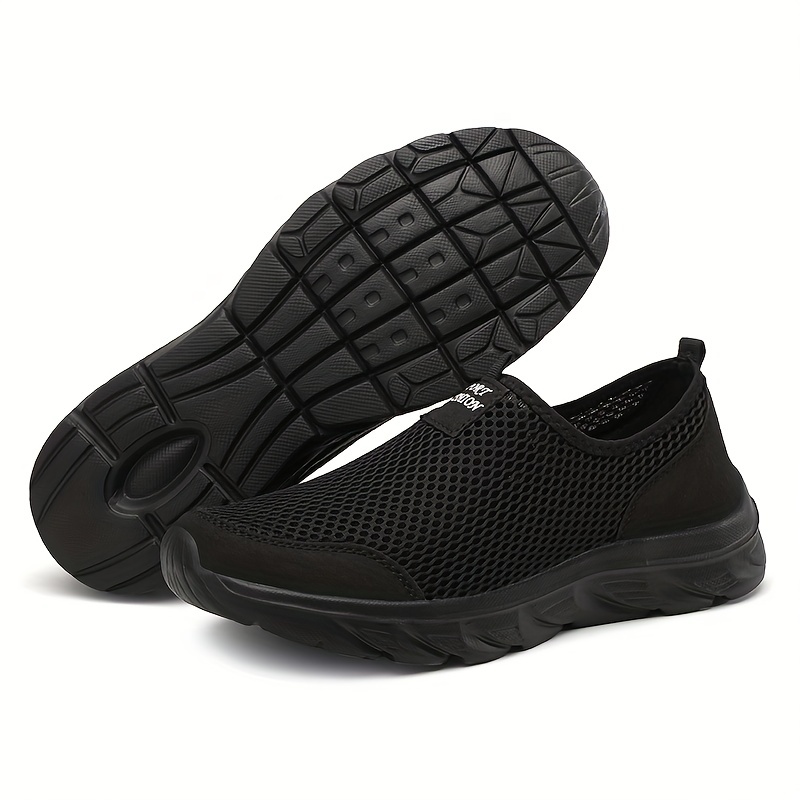 mens mesh slip on sneakers athletic shoes lightweight and breathable walking shoes details 5