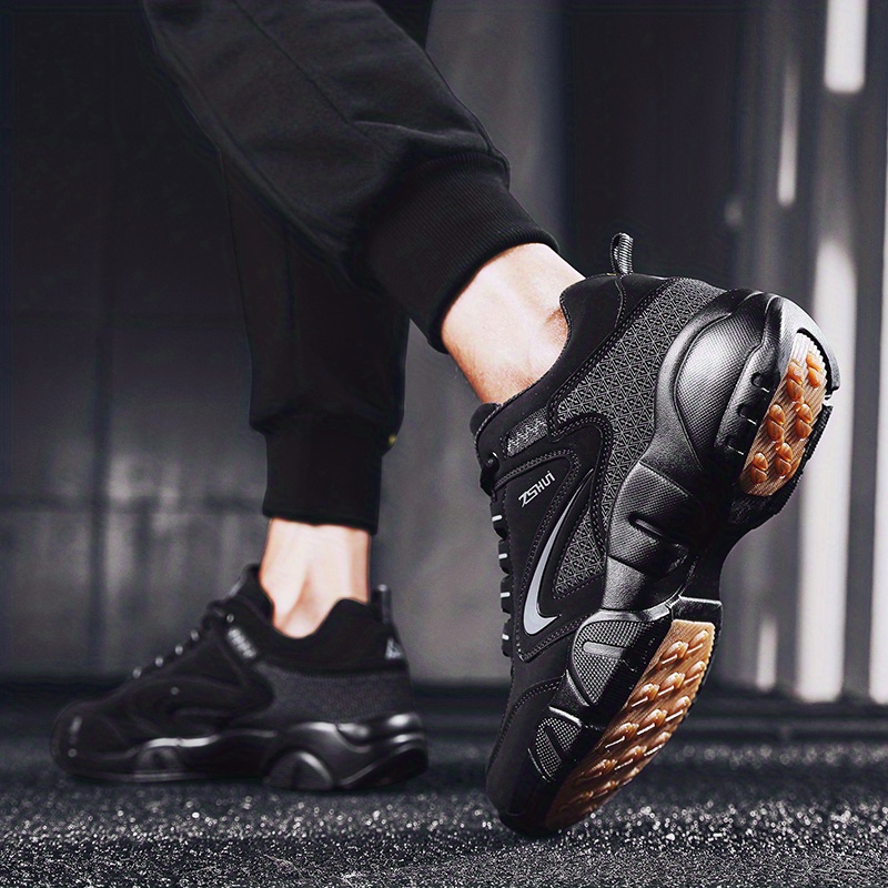 black shoes, winter padded thickening warm high top cotton shoes mens sports shoes middle aged travel shoes dad shoes black shoes men details 0