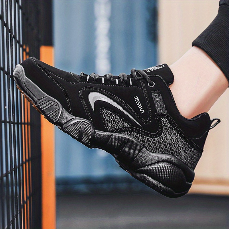 black shoes, winter padded thickening warm high top cotton shoes mens sports shoes middle aged travel shoes dad shoes black shoes men details 4