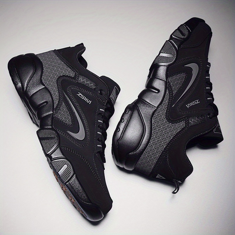 black shoes, winter padded thickening warm high top cotton shoes mens sports shoes middle aged travel shoes dad shoes black shoes men details 7