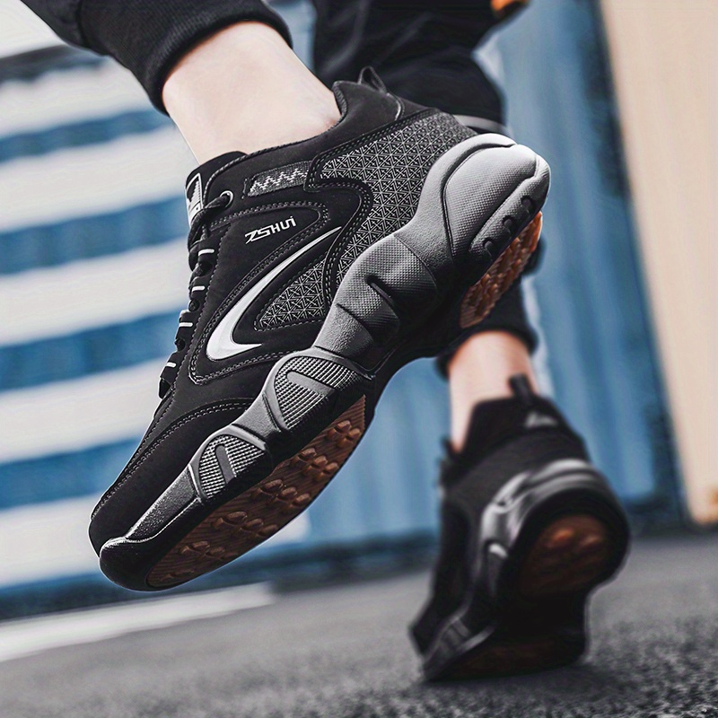black shoes, winter padded thickening warm high top cotton shoes mens sports shoes middle aged travel shoes dad shoes black shoes men details 8