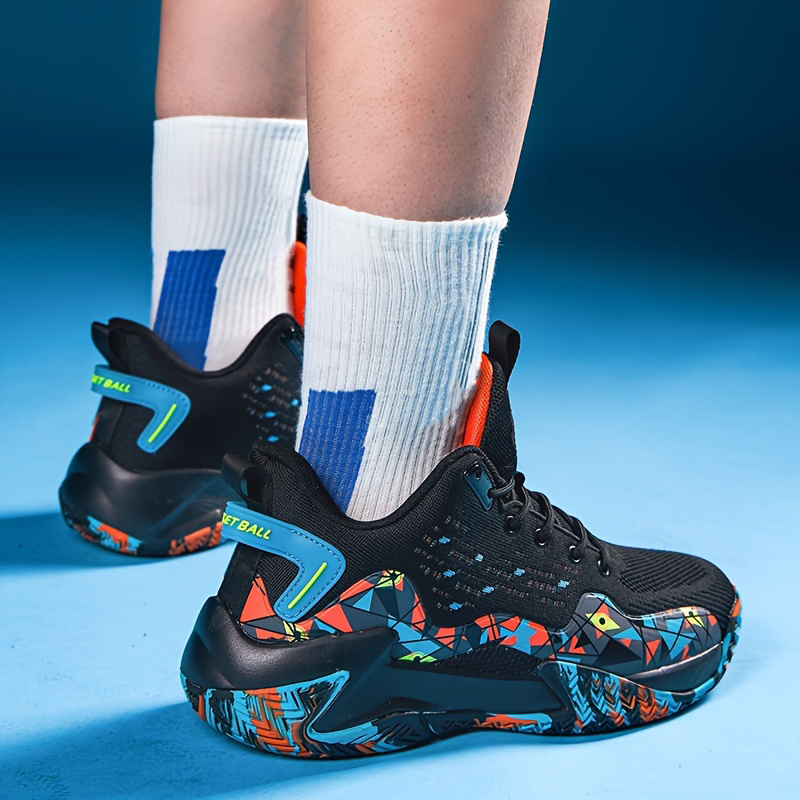 mens casual sneakers non slip wear resistant lace up shoes with rubber sole for sports activities like basketball running details 0