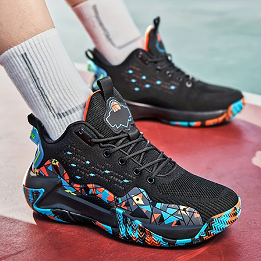 mens casual sneakers non slip wear resistant lace up shoes with rubber sole for sports activities like basketball running details 3