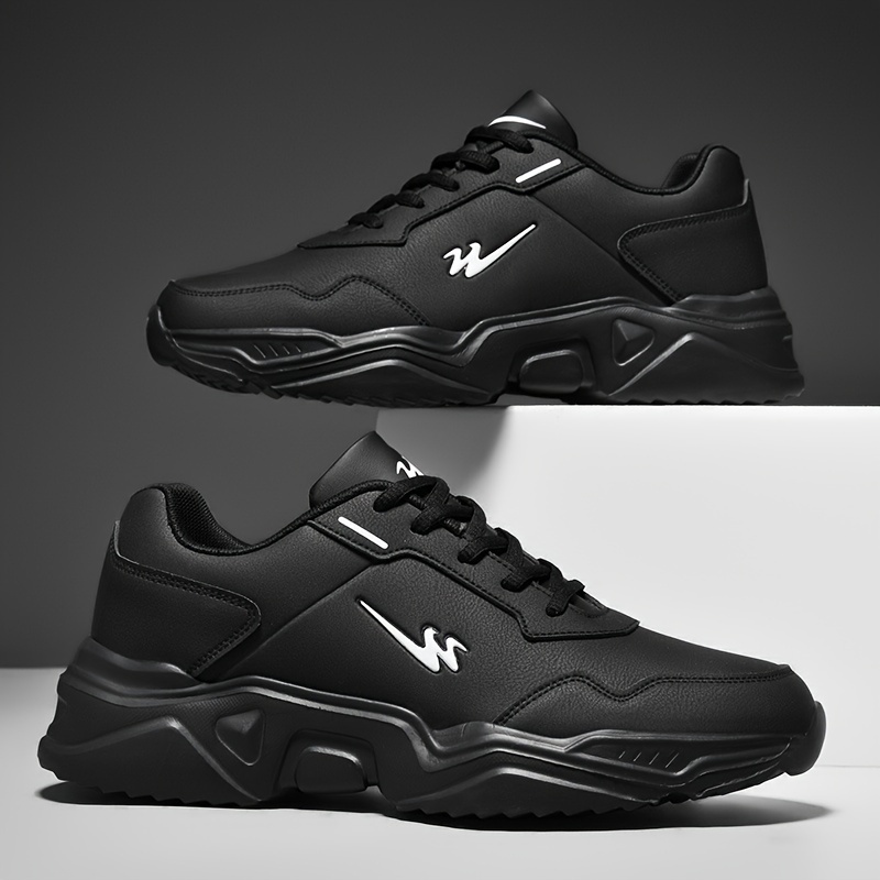 mens wear resistant sneakers easily wiped clean athletic shoes breathable lace ups details 2