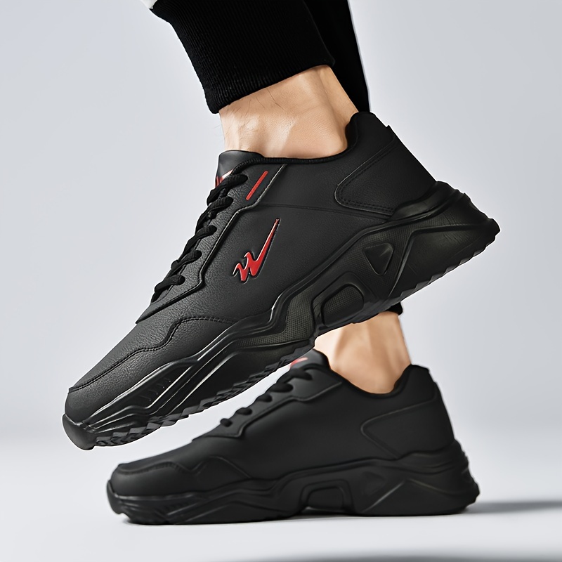 mens wear resistant sneakers easily wiped clean athletic shoes breathable lace ups details 4