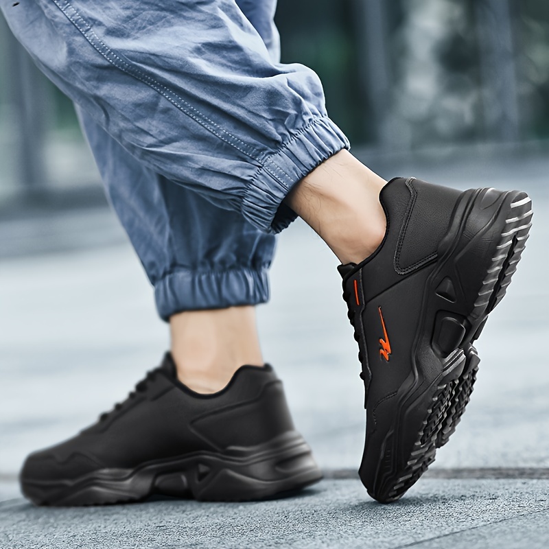 mens wear resistant sneakers easily wiped clean athletic shoes breathable lace ups details 7