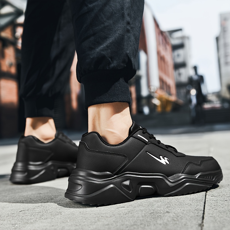 mens wear resistant sneakers easily wiped clean athletic shoes breathable lace ups details 9