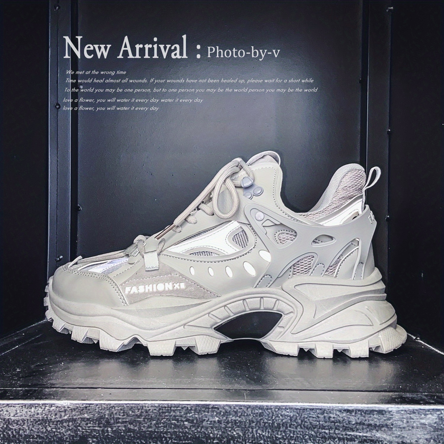 mens lace up chunky sneakers dad shoes athletic shoes shock absorbing and breathable details 1