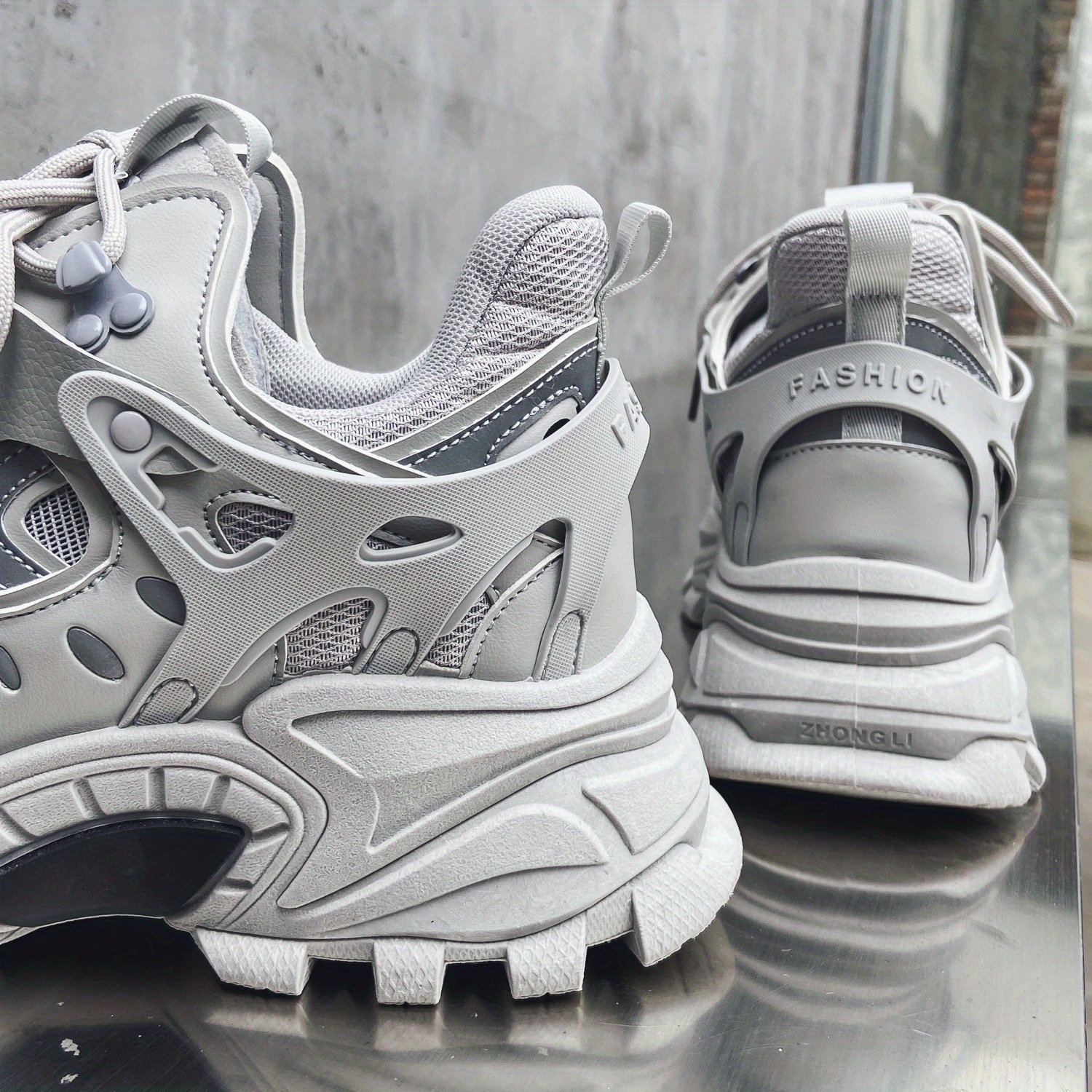 mens lace up chunky sneakers dad shoes athletic shoes shock absorbing and breathable details 39