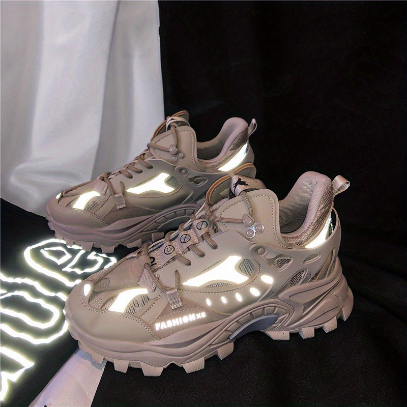 mens lace up chunky sneakers dad shoes athletic shoes shock absorbing and breathable details 42