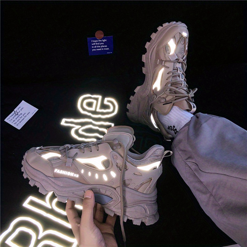 mens lace up chunky sneakers dad shoes athletic shoes shock absorbing and breathable details 44