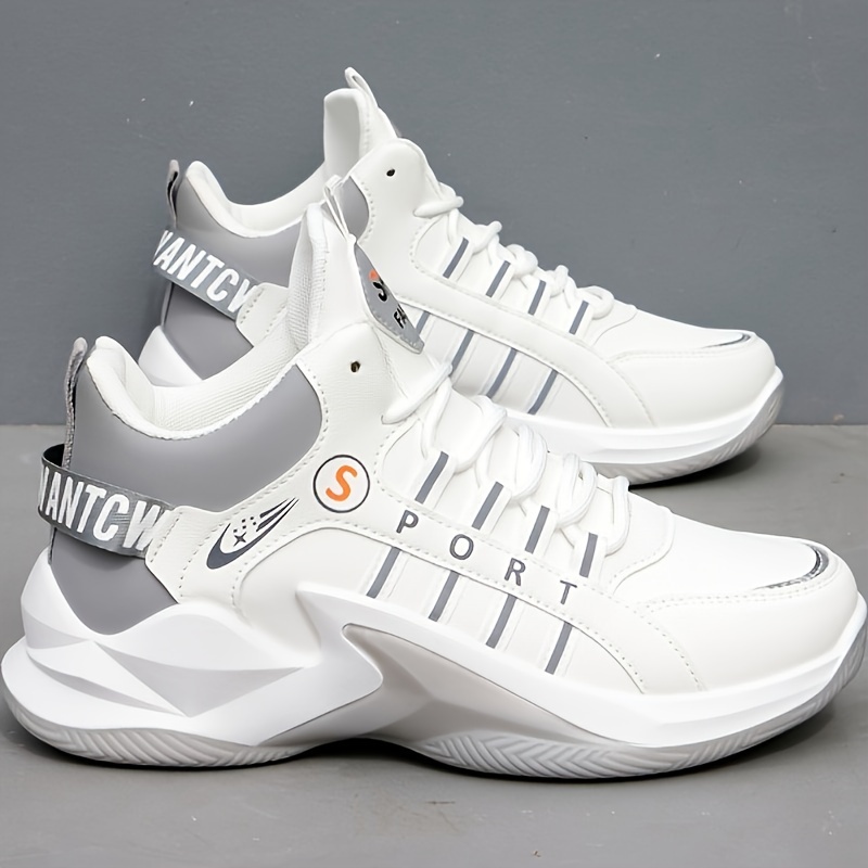 mens lace up chunky sneakers dad shoes athletic shoes shock absorbing and breathable shoes for running basketball workout gym details 3