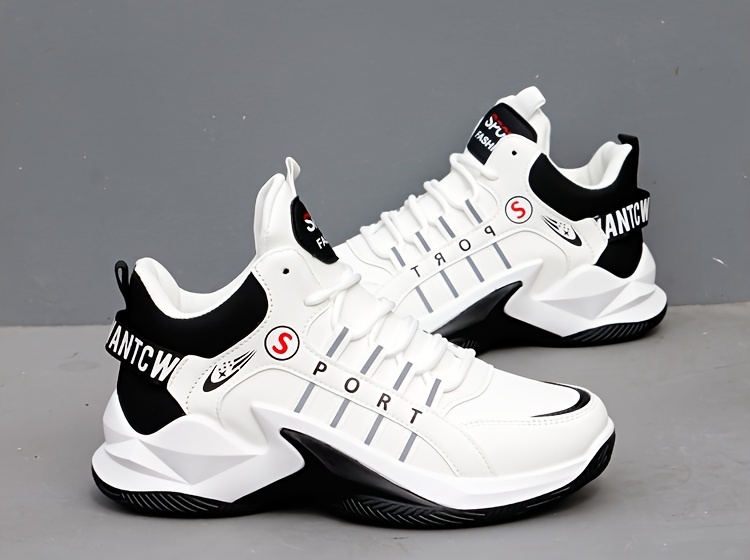 mens lace up chunky sneakers dad shoes athletic shoes shock absorbing and breathable shoes for running basketball workout gym details 4