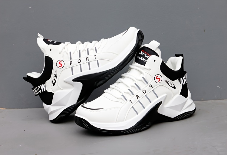 mens lace up chunky sneakers dad shoes athletic shoes shock absorbing and breathable shoes for running basketball workout gym details 10
