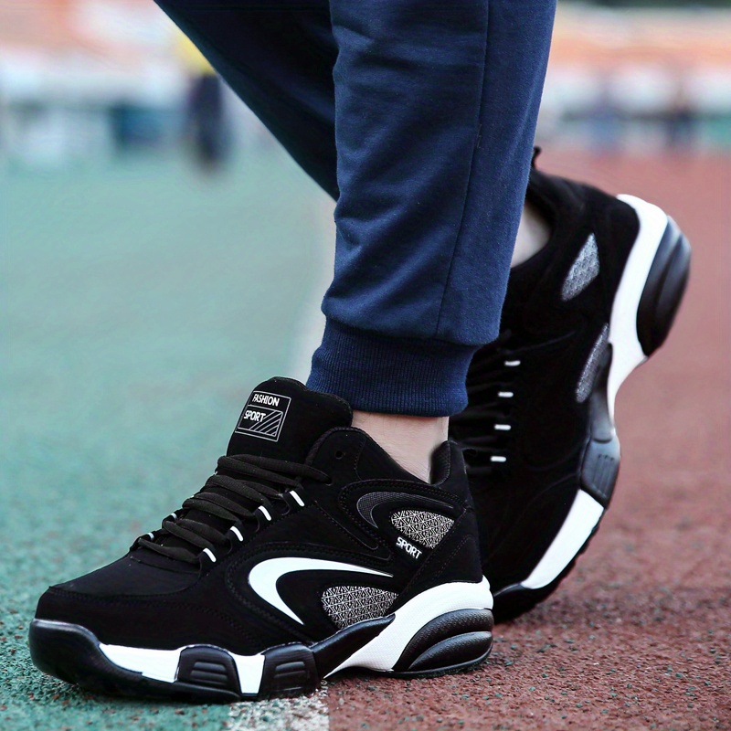 chunky lace up sneakers, mens chunky lace up sneakers with assorted colors casual outdoor walking shoes details 1