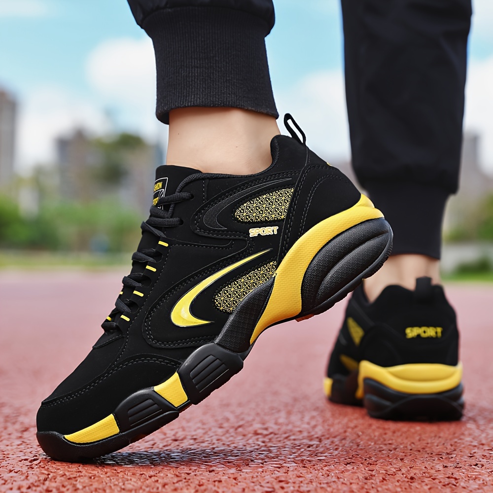 chunky lace up sneakers, mens chunky lace up sneakers with assorted colors casual outdoor walking shoes details 3