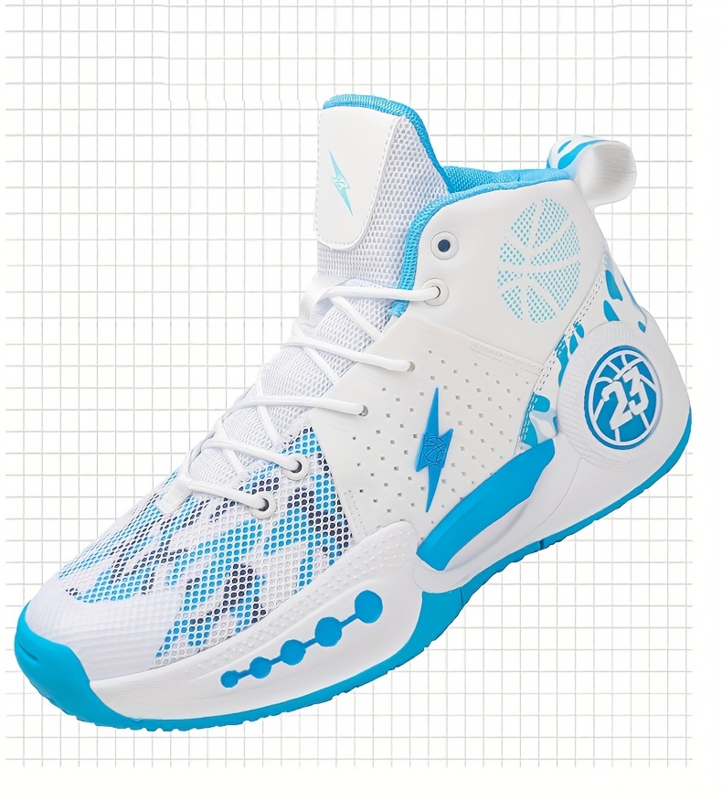 mens basketball shoes comfy breathable non slip shock absorbing lace up sneakers for training running details 0