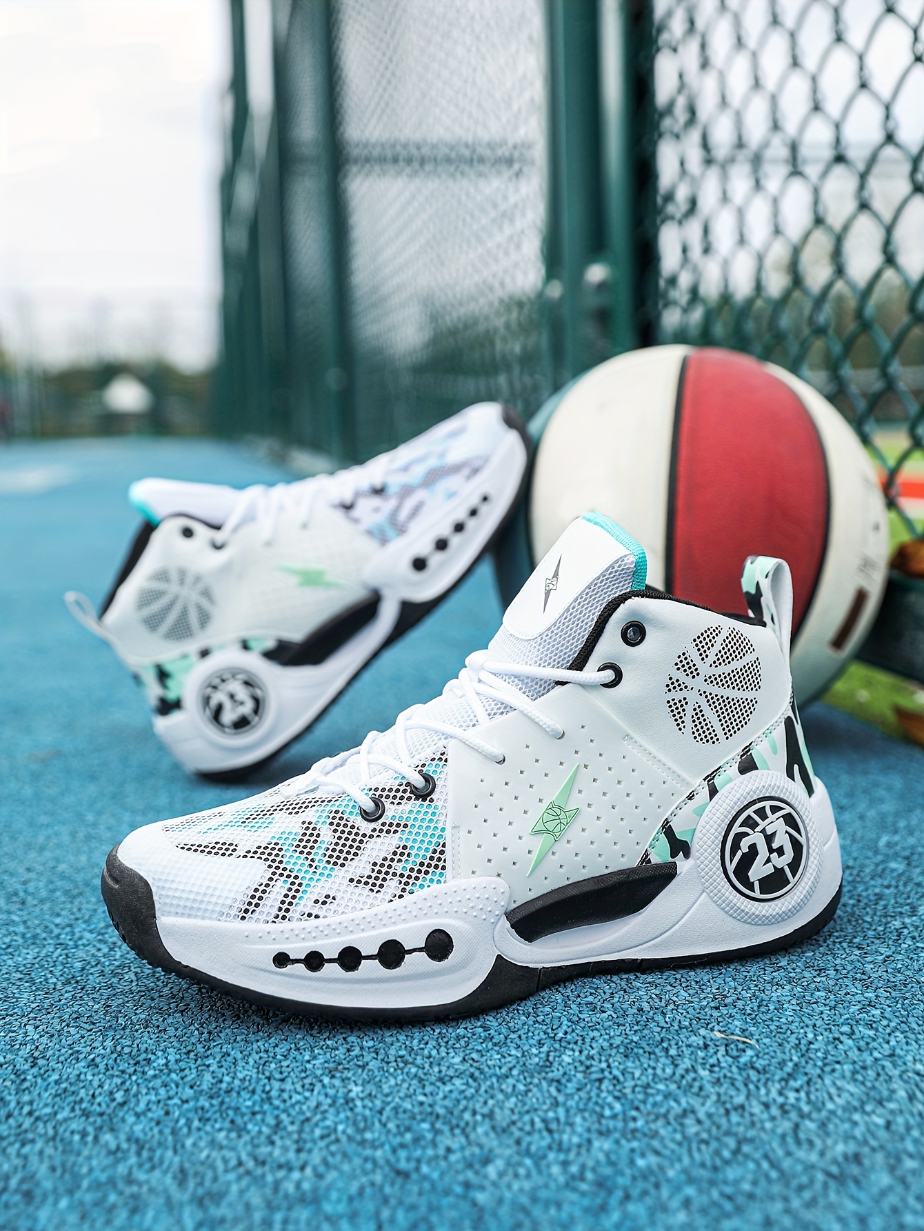 mens basketball shoes comfy breathable non slip shock absorbing lace up sneakers for training running details 11