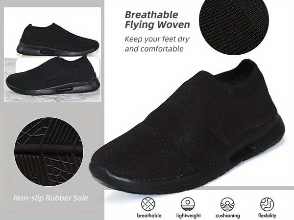 mens lightweight breathable comfortable non slip running shoes details 4