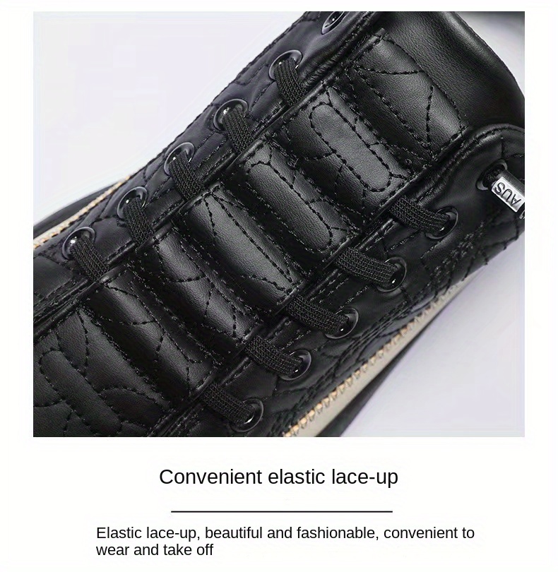 mens trendy solid street style platform shoes comfy non slip casual lace up sneakers for mens outdoor activities details 1