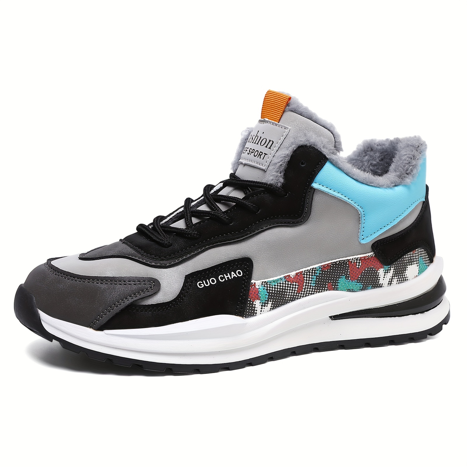 mens fuzz lined winter sneakers thermal shoes warm sneakers for fall winter details 11