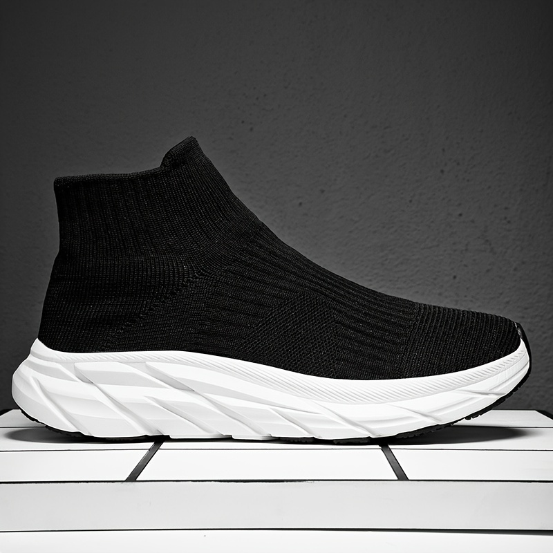 slip on chunky shoes, mens slip on chunky shoes woven knit breathable warm plush lining sneakers mens footwear winter autumn details 3