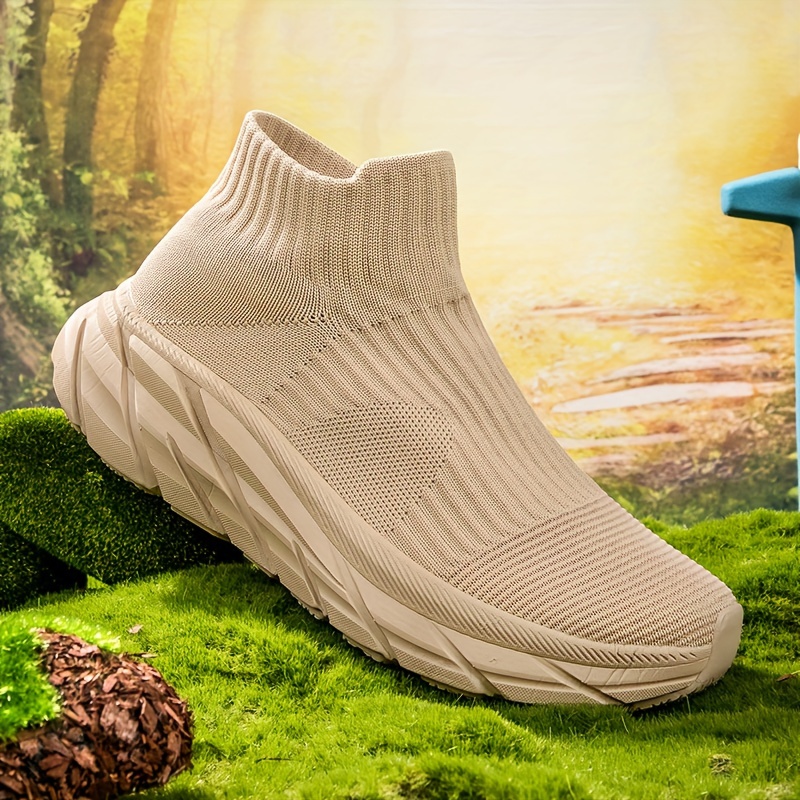 slip on chunky shoes, mens slip on chunky shoes woven knit breathable warm plush lining sneakers mens footwear winter autumn details 6