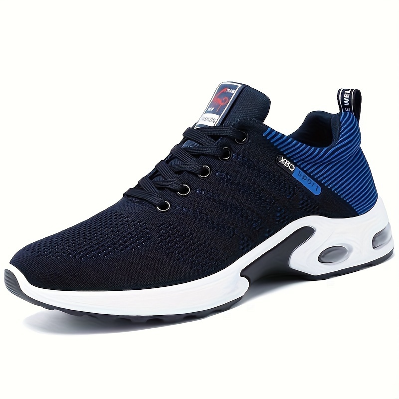 knit breathable running shoes, mens knit breathable running shoes air cushioned lace up comfy soft sole sneakers for outdoor jogging winter autumn details 7