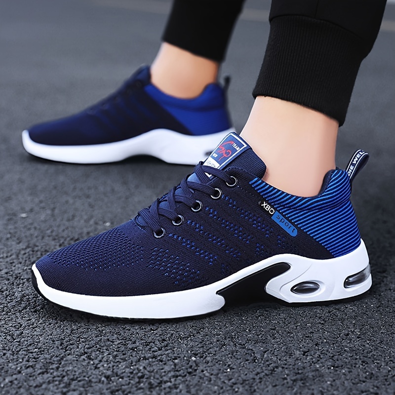 knit breathable running shoes, mens knit breathable running shoes air cushioned lace up comfy soft sole sneakers for outdoor jogging winter autumn details 8