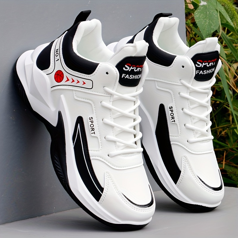 2023 mens lace up chunky sneakers athletic shoes shock absorbing and breathable shoes for running basketball workout gym details 1