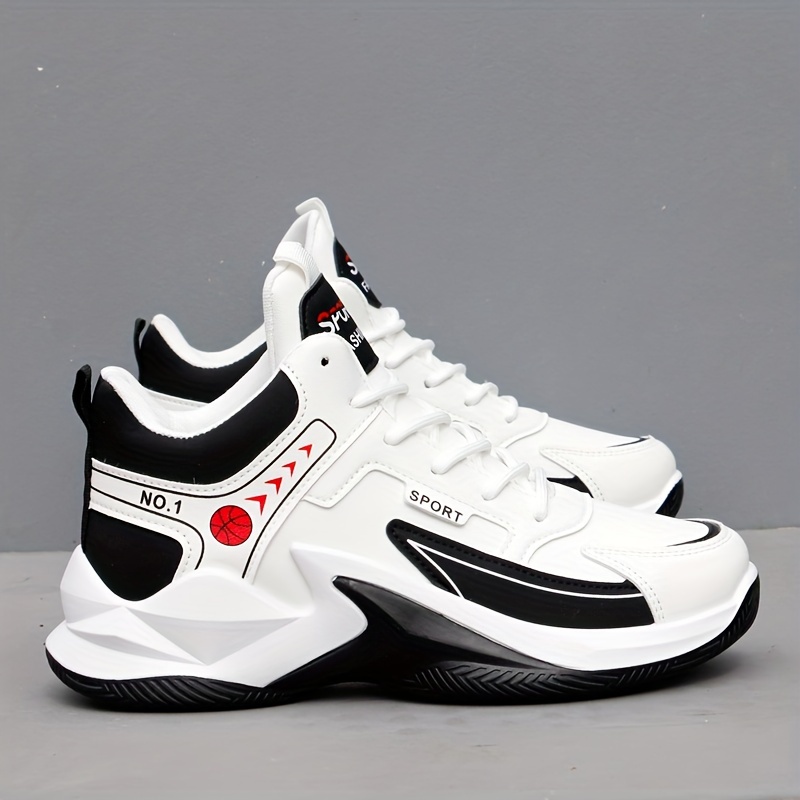 2023 mens lace up chunky sneakers athletic shoes shock absorbing and breathable shoes for running basketball workout gym details 3